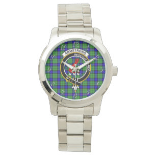 Klassisk tidslös Klan Armstrong Tartan Plade Gift Armbandsur