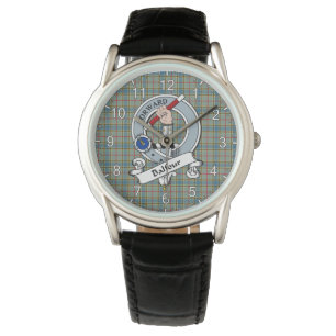 Klassisk tidslös Klan Balfour Badge Tartan Play Armbandsur