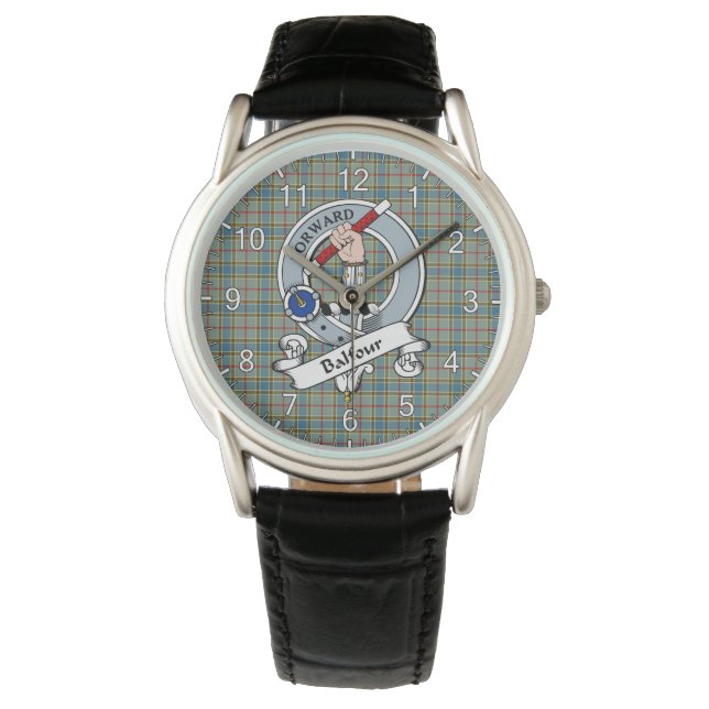 Klassisk tidslös Klan Balfour Badge Tartan Play Armbandsur (Framsida)