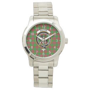 Klassisk tidslös Klan Baxter Modern Tartan Badge Armbandsur