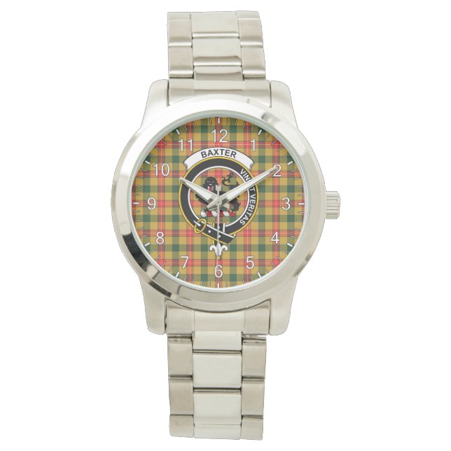 Klassisk tidslös Klan Baxter Tartan Badge Play Armbandsur (Framsida)