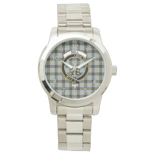 Klassisk tidslös Klan Bell Tartan Badge Play Gift Armbandsur
