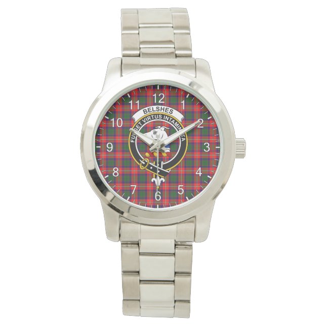 Klassisk tidslös Klan Belstar Tartan Badge Play Armbandsur (Framsida)