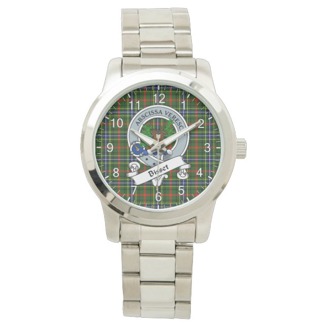Klassisk tidslös Klan Bisset Badge Tartan Play Armbandsur (Framsida)