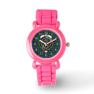 Klassisk tidslös Klan Blair Modern Tartan Badge Armbandsur