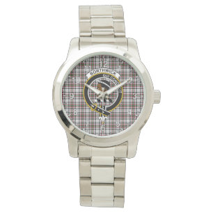 Klassisk tidslös Klan Borthwick Tartan Badge Play Armbandsur