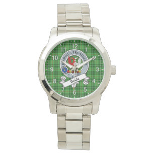 Klassisk tidslös Klan Boyle Badge Tartan Play Gif Armbandsur