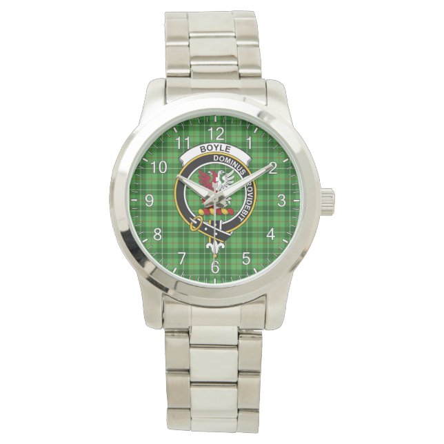 Klassisk tidslös Klan Boyle Tartan Badge Play Gif Armbandsur (Framsida)