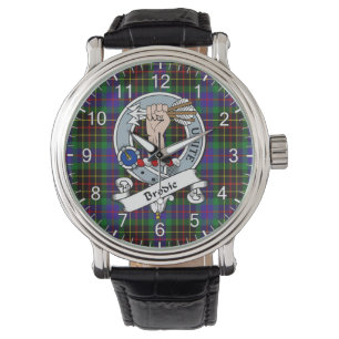 Klassisk tidslös Klan Brodie som jagar Tartan Badg Armbandsur