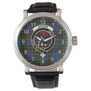 Klassisk tidslös Klan Brodie som jagar Tartan Badg Armbandsur