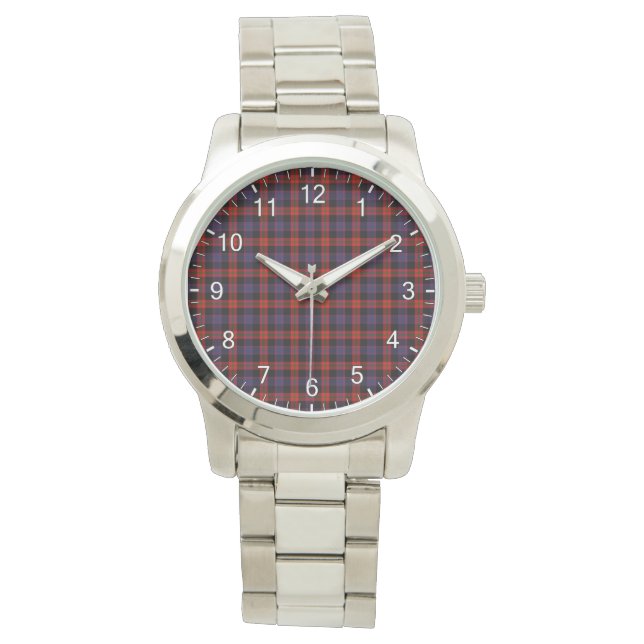 Klassisk tidslös Klan Broun Tartan Play Gift Armbandsur (Framsida)