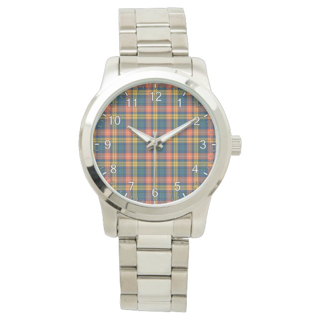 Klassisk tidslös Klan Buchanan Ancient Tartan Armbandsur (Framsida)