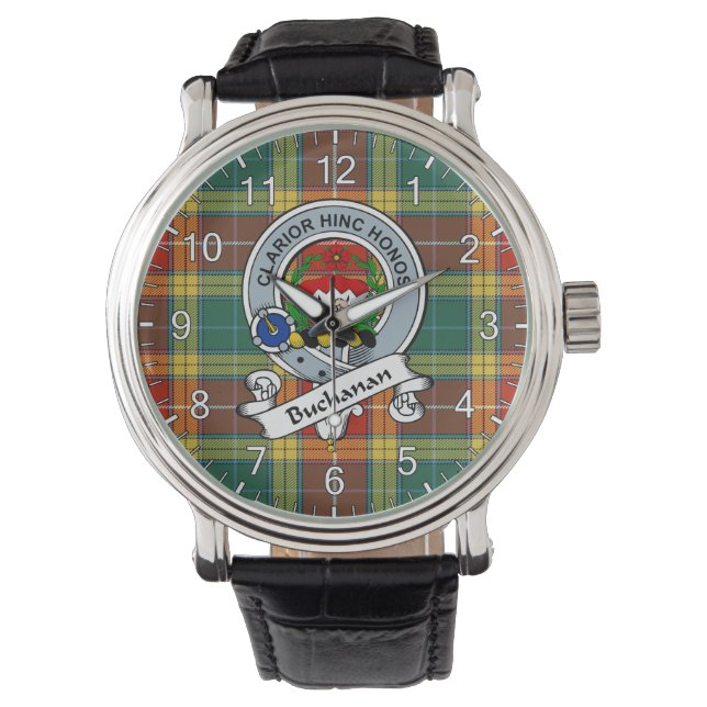 Klassisk tidslös Klan Buchanan Old Sett Bad Tartan Armbandsur (Framsida)