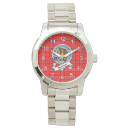 Klassisk tidslös Klan Burnett Modern Badge Tartan Armbandsur