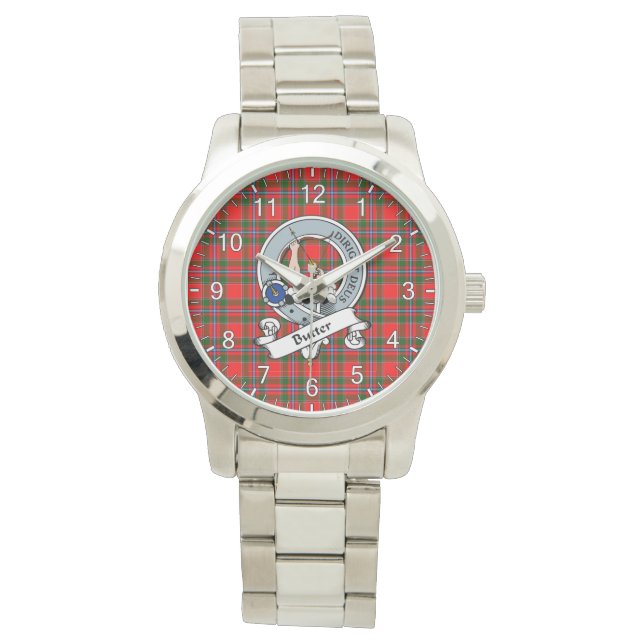 Klassisk tidslös Klan Butter Badge Tartan Play Armbandsur (Framsida)