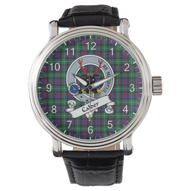 Klassisk tidslös Klan Calder Badge Tartan Watch Armbandsur (Framsida)