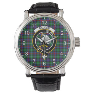 Klassisk tidslös Klan Calder Tartan Badge Play Armbandsur