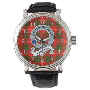 Klassisk tidslös Klan Cameron Modern Badge Tartan Armbandsur