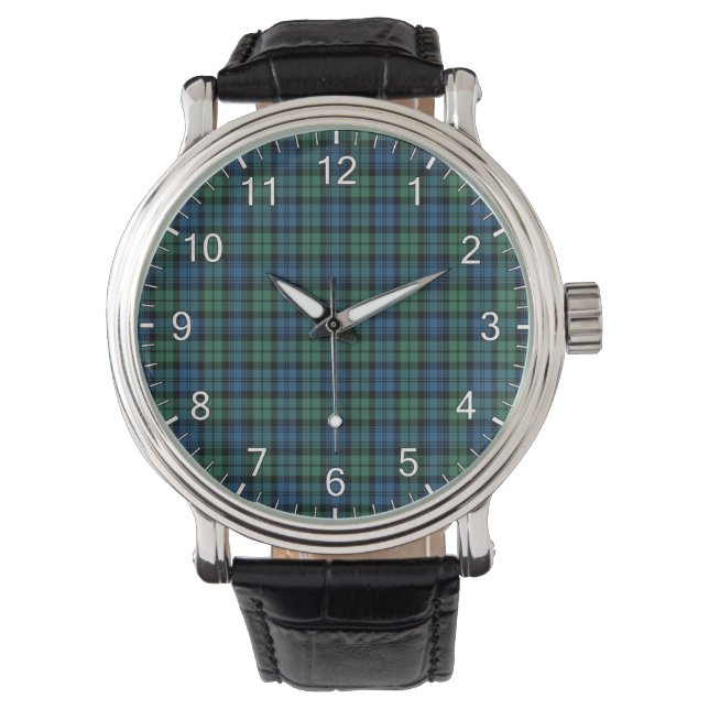 Klassisk tidslös Klan Campbell Ancient Tartan Armbandsur (Framsida)