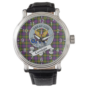 Klassisk tidslös Klan Carnegie Badge Tartan Watch Armbandsur