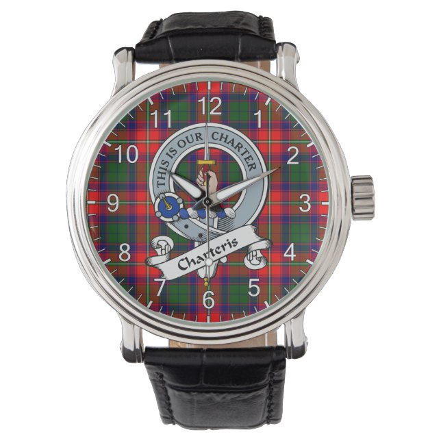 Klassisk tidslös Klan Charteris Badge Tartan Watch Armbandsur (Framsida)
