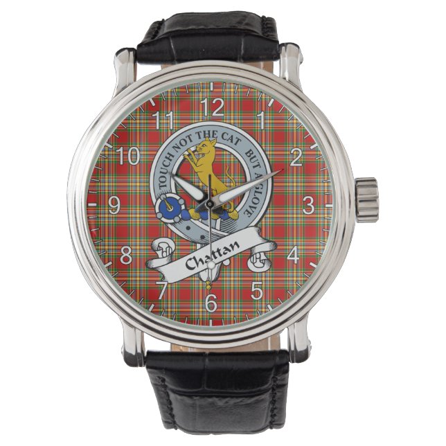 Klassisk tidslös Klan Chattan Badge Tartan Watch Armbandsur (Framsida)