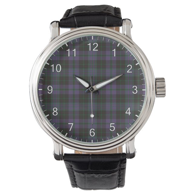 Klassisk tidslös Klan Clergy Lila Tartan Play G Armbandsur (Framsida)