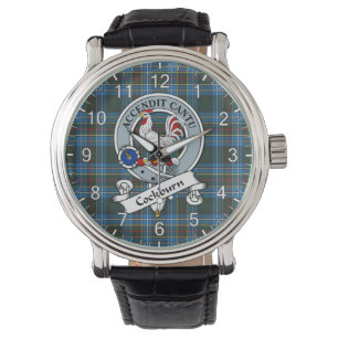 Klassisk tidslös Klan Cockburn Badge Tartan Watch Armbandsur