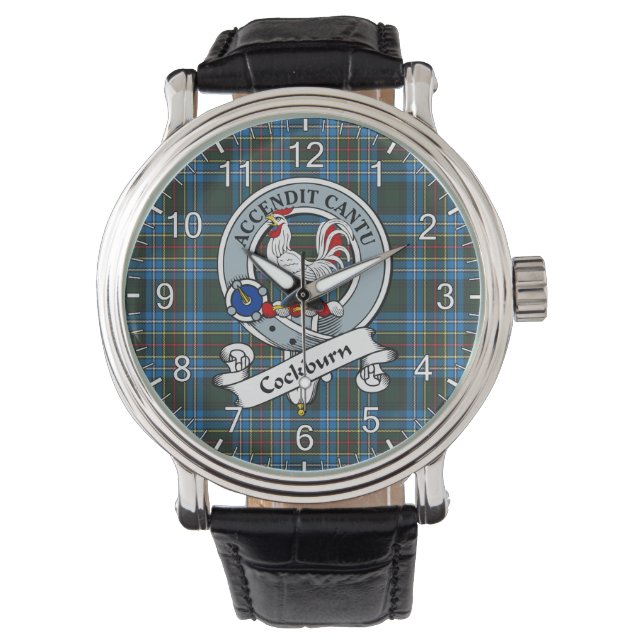 Klassisk tidslös Klan Cockburn Badge Tartan Watch Armbandsur (Framsida)