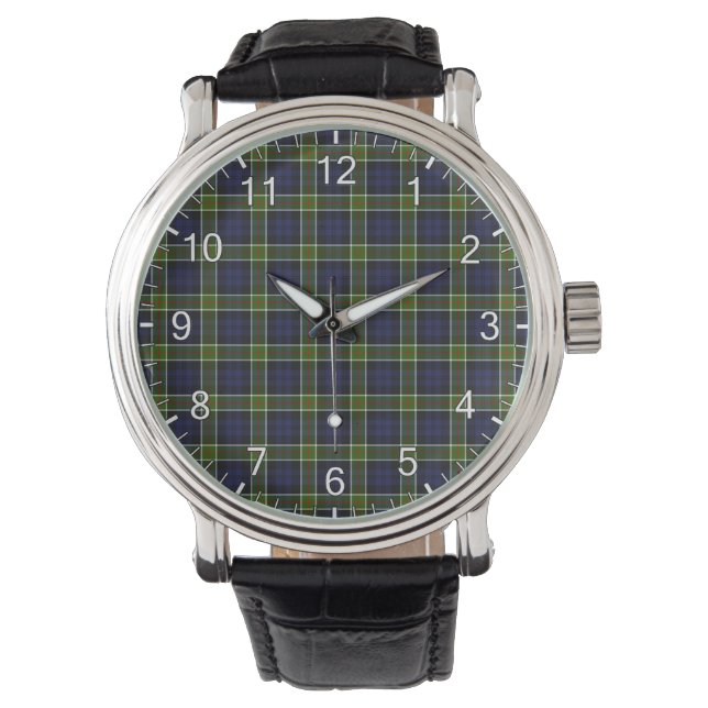 Klassisk tidslös Klan Colquhoun Modern Tartan Plai Armbandsur (Framsida)