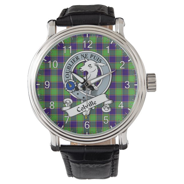 Klassisk tidslös Klan Colville Badge Tartan Watch Armbandsur (Framsida)