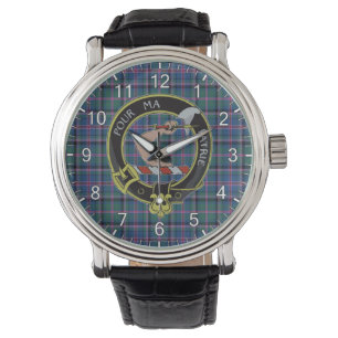Klassisk tidslös Klan Cooper Tartan Badge Play Armbandsur