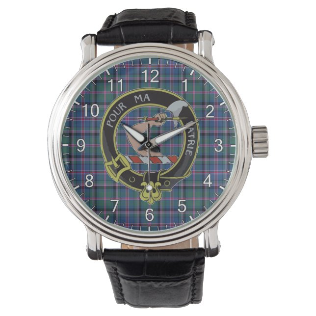 Klassisk tidslös Klan Cooper Tartan Badge Play Armbandsur (Framsida)