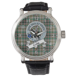 Klassisk tidslös Klan Craig Ancient Badge Tartan Armbandsur
