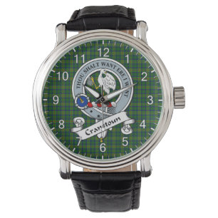 Klassisk tidslös Klan Cranstoun Modern Badge Tarta Armbandsur