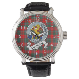 Klassisk tidslös Klan Cumming Badge Tartan Watch Armbandsur