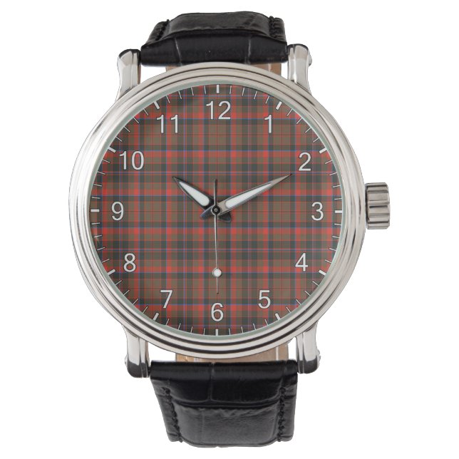 Klassisk tidslös Klan Cumming Weasted Tartan Pla Armbandsur (Framsida)