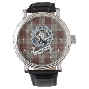 Klassisk tidslös Klan Cunningham Burgundy Badge Ta Armbandsur