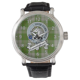 Klassisk tidslös Klan Cunningham Dress Grönt Badge Armbandsur