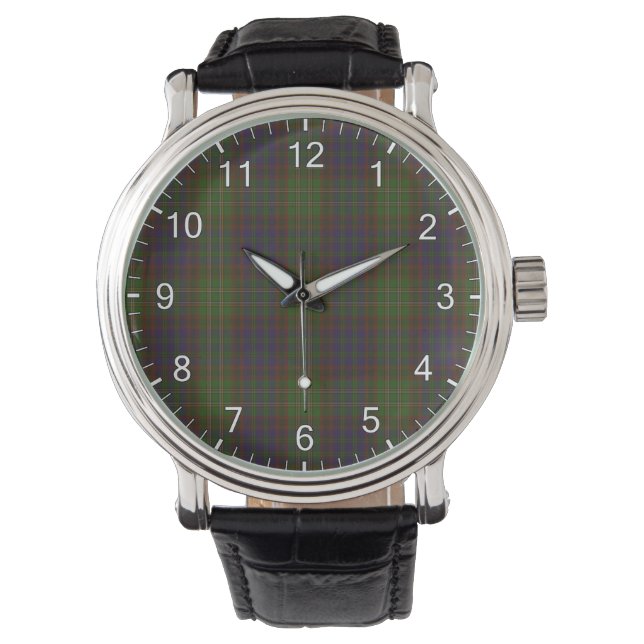 Klassisk tidslös Klan Cunningham Hunting Tartan Pl Armbandsur (Framsida)