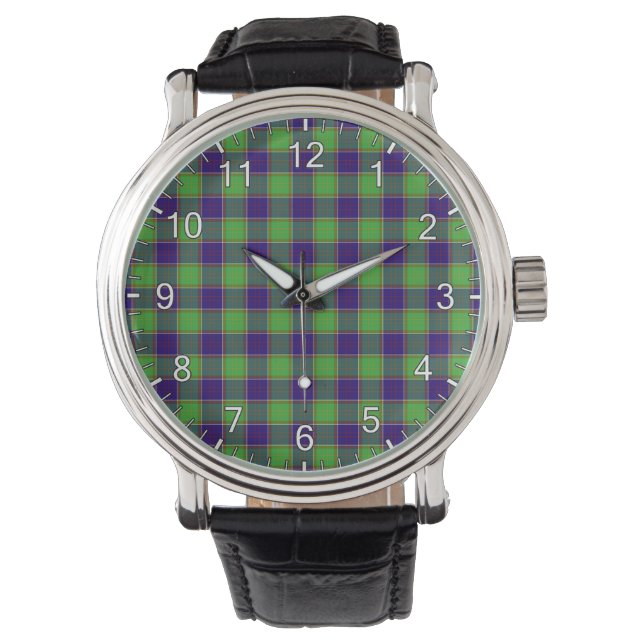Klassisk tidslös Klan Dalrymple Tartan Play Gift Armbandsur (Framsida)