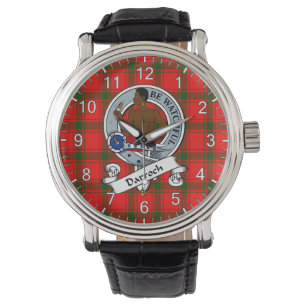Klassisk tidslös Klan Darroch Badge Tartan Watch Armbandsur