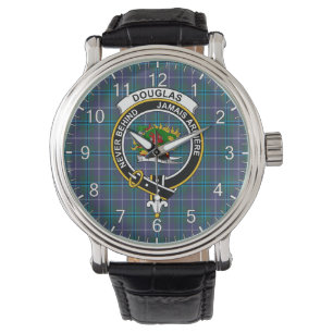 Klassisk tidslös Klan Douglas Tartan Badge Play Armbandsur