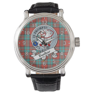 Klassisk tidslös Klan Dunbar Ancient Badge Tartan Armbandsur