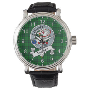 Klassisk tidslös Klan Dunbar Hunting Badge Tartan Armbandsur
