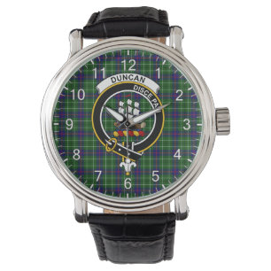 Klassisk tidslös Klan Duncan Modern Tartan Badge Armbandsur