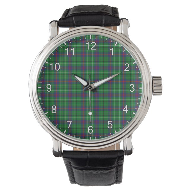 Klassisk tidslös Klan Duncan Tartan Play Gift Wat Armbandsur (Framsida)