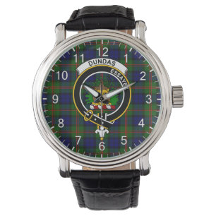 Klassisk tidslös Klan Dundas Tartan Badge Play Armbandsur
