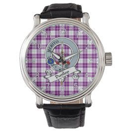 Klassisk tidslös Klan Dunlop Dress Badge Tartan Armbandsur