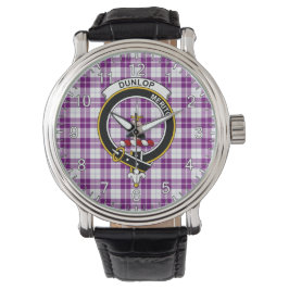 Klassisk tidslös Klan Dunlop Dress Tartan Badge Armbandsur